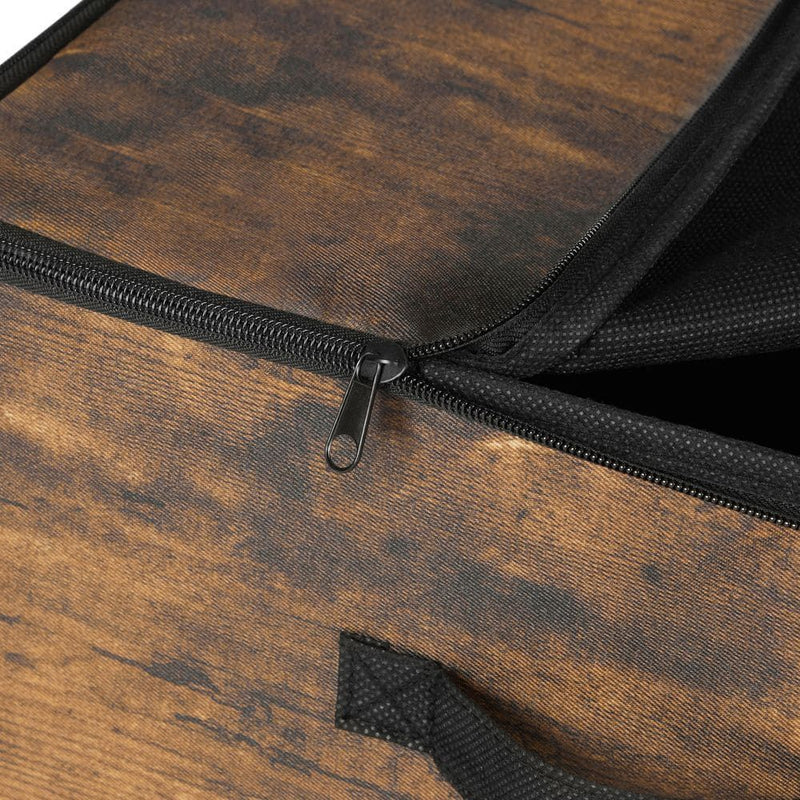 Set of 3 Fabric Storage Boxes With Lids, Rustic Brown by Songmics