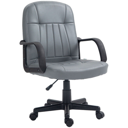 Image of a Grey Faux Leather Swivel Chair