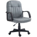 Image of a Grey Faux Leather Swivel Chair