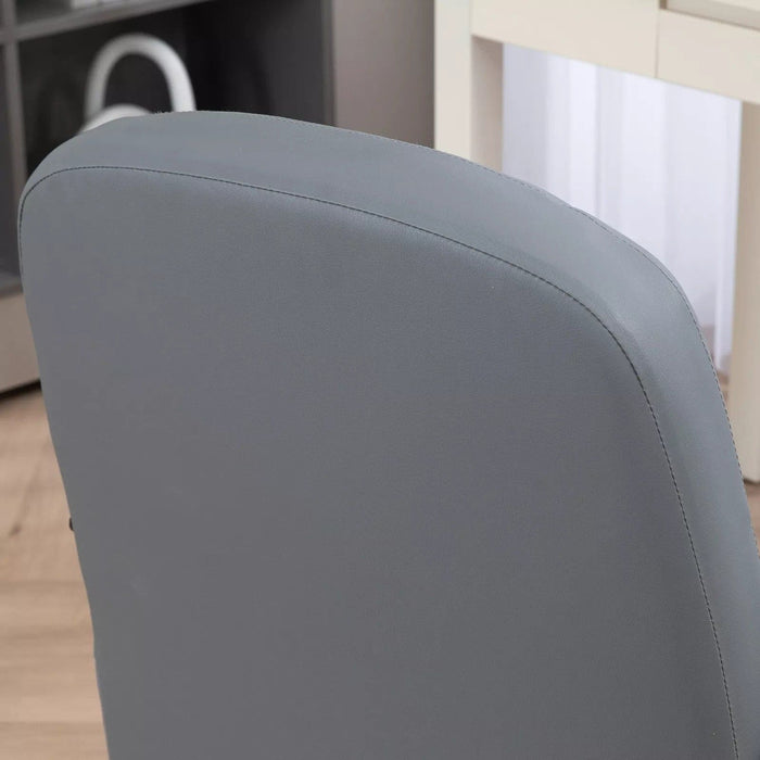 Image of a Grey Faux Leather Swivel Chair