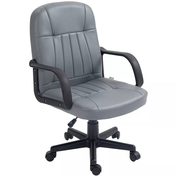 Image of a Grey Faux Leather Swivel Chair