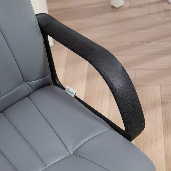 Image of a Grey Faux Leather Swivel Chair