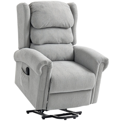Electric Recliner Chair With Power Lift And Remote For Elderly Comfort And Support Grey
