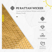 Rattan Egg Chair Sand and Black with Cushioned Seat for Garden or Balcony Use