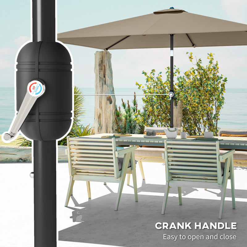 3x2m Garden Parasol with Adjustable Tilt for Easy Sun Protection on Patios and Lawns Outsunny