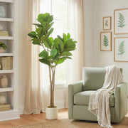 150cm Artificial Ficus Tree With Realistic Leaves For Home Or Office Decor Green