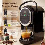Coffee Machine for Pods and Ground Coffee Compact Easy Clean Black AOSOM