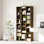 Tall Wooden 21 Cube Bookcase With Open Storage Shelves For Home Office Brown AOSOM