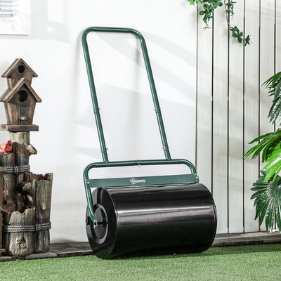 38L Fillable Steel Lawn Roller for Garden and Grass Care Dark Green by Outsunny