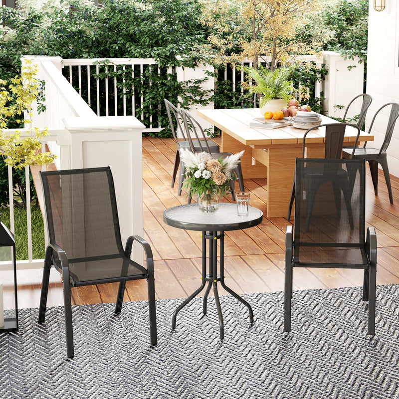 Three Piece Outdoor Garden Furniture Set in Black by Outsunny