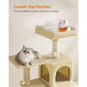 Feandrea Tall Beige Cat Tree Tower For Indoor Cats