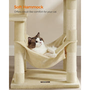 Feandrea Tall Beige Cat Tree Tower For Indoor Cats