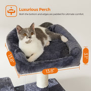 Feandrea Tall Grey Cat Tree Tower For Indoor Cats