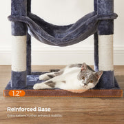 Feandrea Tall Grey Cat Tree Tower For Indoor Cats