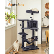 Feandrea Tall Grey Cat Tree Tower For Indoor Cats