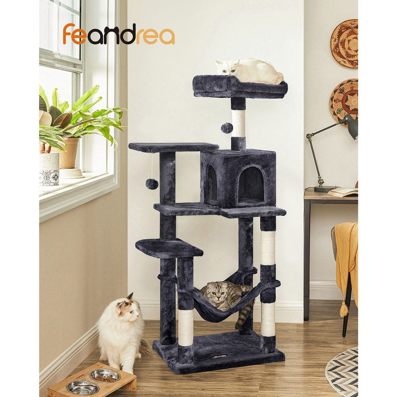 Feandrea Tall Grey Cat Tree Tower For Indoor Cats