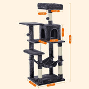 Feandrea Tall Grey Cat Tree Tower For Indoor Cats