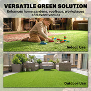 Artificial Grass Roll for Low Maintenance Garden or Patio All Weather Soft Green AOSOM