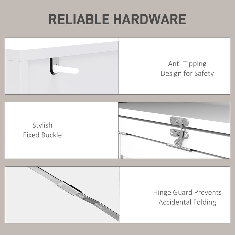 White Three Part Work Desk with Storage and Writing Board by HOMCOM
