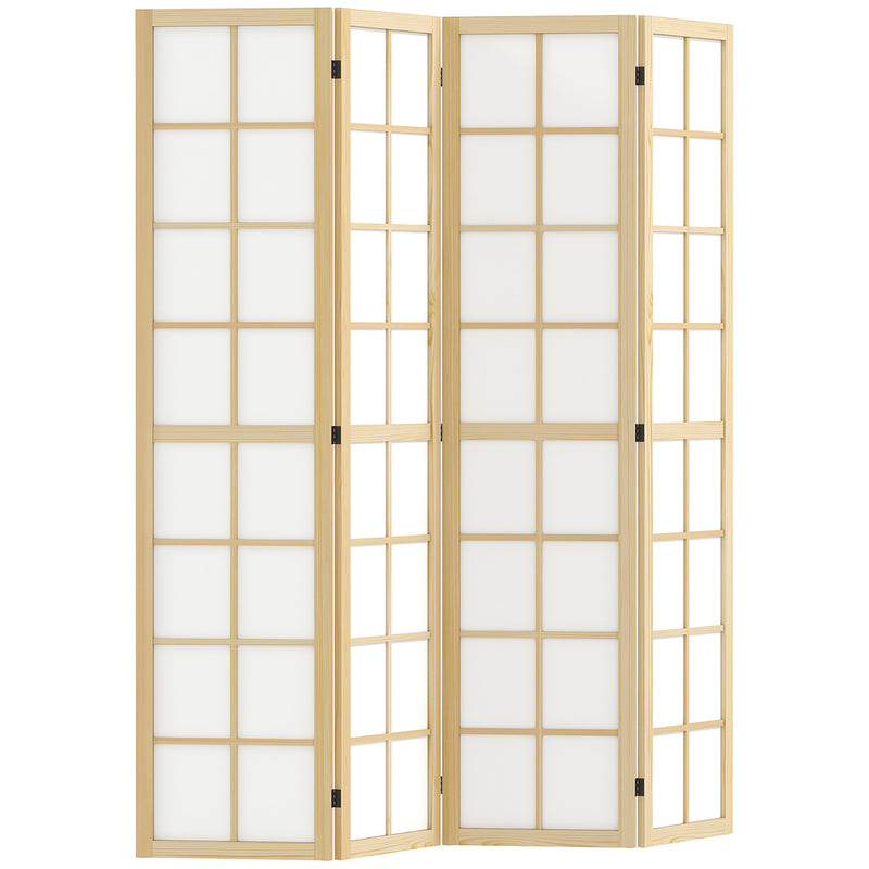 4 Panel Folding Room Divider Freestanding Privacy Screen for Living Room Bedroom 160 x 170cm by HOMCOM