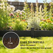 Garden Edging Fence Flexible Metal Panels for Easy No Dig Borders Black AOSOM