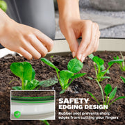 Set of 2 Metal Raised Garden Beds With Safety Edging For Vegetables and Flowers Cream White AOSOM