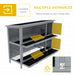 Grey Wooden Rabbit Hutch Outdoor Guinea Pig Cage with No-Leak Trays and Divider by PawHut