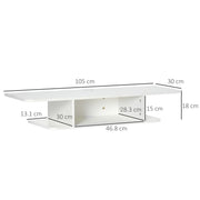 Wall Mounted Floating TV Unit For TVs Up To 40 Inch With Storage Shelf, White