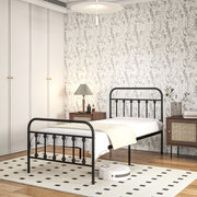 Single Metal Bed Frame with Strong Support Ideal for Guest or Spare Room Use Black