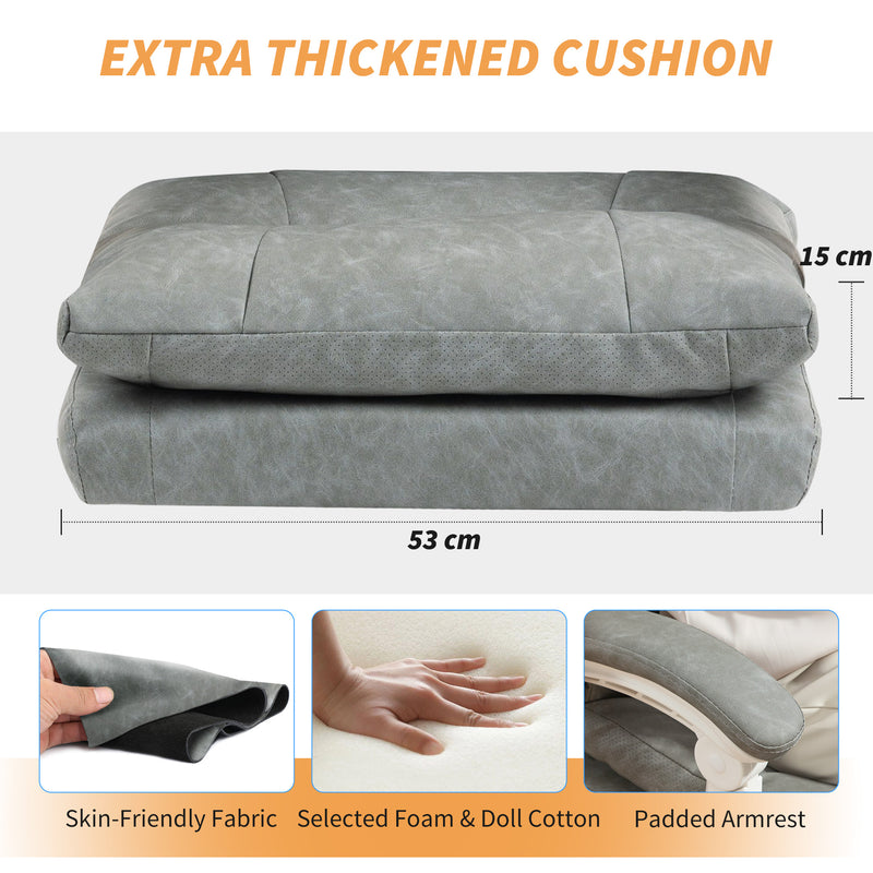 Ergonomic Faux Leather Office Chair With Inflatable Lumbar Support For All Day Comfort Grey