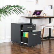 Lockable Filing Cabinet with 2 Drawers and Wheels for Office Storage by Songmics