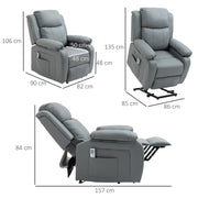 Electric Riser Recliner Chair With Heat Massage And Lift Function For Elderly, Grey