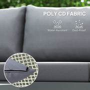 3 Piece Garden Furniture Set with Wide Cushioned Seats and Coffee Table Grey Outsunny