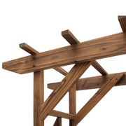 Outdoor dining table with weather-resistant surface for garden use grey AOSOM