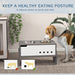 Adjustable Raised Dog Bowl Stand with Storage Slow Feeder Mat and 2 Steel Bowls by PawHut