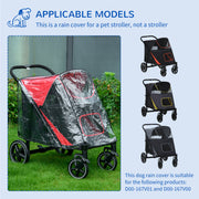 Rain Cover for Dog Pram with Rear Entry Ideal for Walking Your Pet in Rain Grey AOSOM