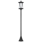 LED Solar Outdoor Lamp Post Garden Light 1.3M Waterproof IP44 Cool White by Outsunny