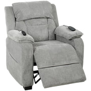 Electric Recliner Armchair Light Grey - front view
