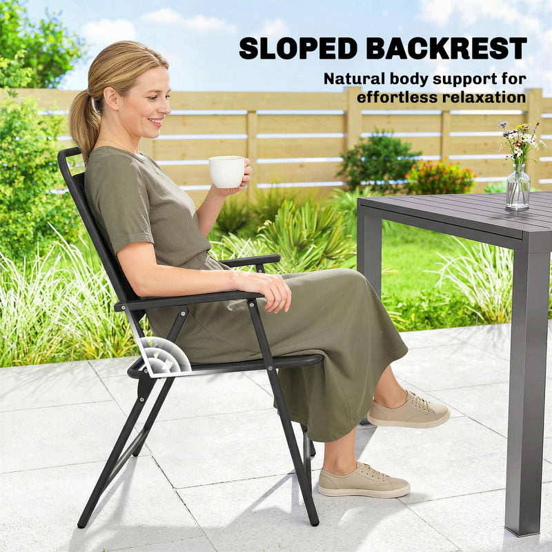 Folding Garden Dining Chairs Set of 4 for Flexible Indoor or Outdoor Seating Black