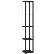 Modern LED Floor Lamp With Storage Shelves And Remote Control For Living Room Black