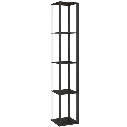 Modern LED Floor Lamp With Storage Shelves And Remote Control For Living Room Black