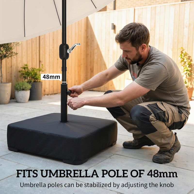 Umbrella Base for Garden and Patio Secure Heavy Duty Parasol Stand Easy Fill Black