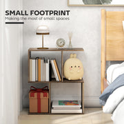 Narrow 3 Tier Side Table with Open Storage Shelves Ideal for Small Spaces Oak