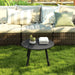 Black Round Garden Coffee Table 70cm with Metal Frame and Non Slip Feet by Outsunny