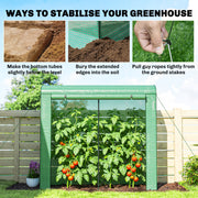 Garden Greenhouse for Year Round Plant Protection with Roll Up Door and Mesh Windows Green Outsunny