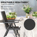 Set of 2 Folding Aluminium Camping Chairs with Breathable Mesh Back and Armrests by Outsunny