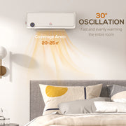 Wall Mounted Electric Heater with Timer and Remote Ideal for Home or Office Use White