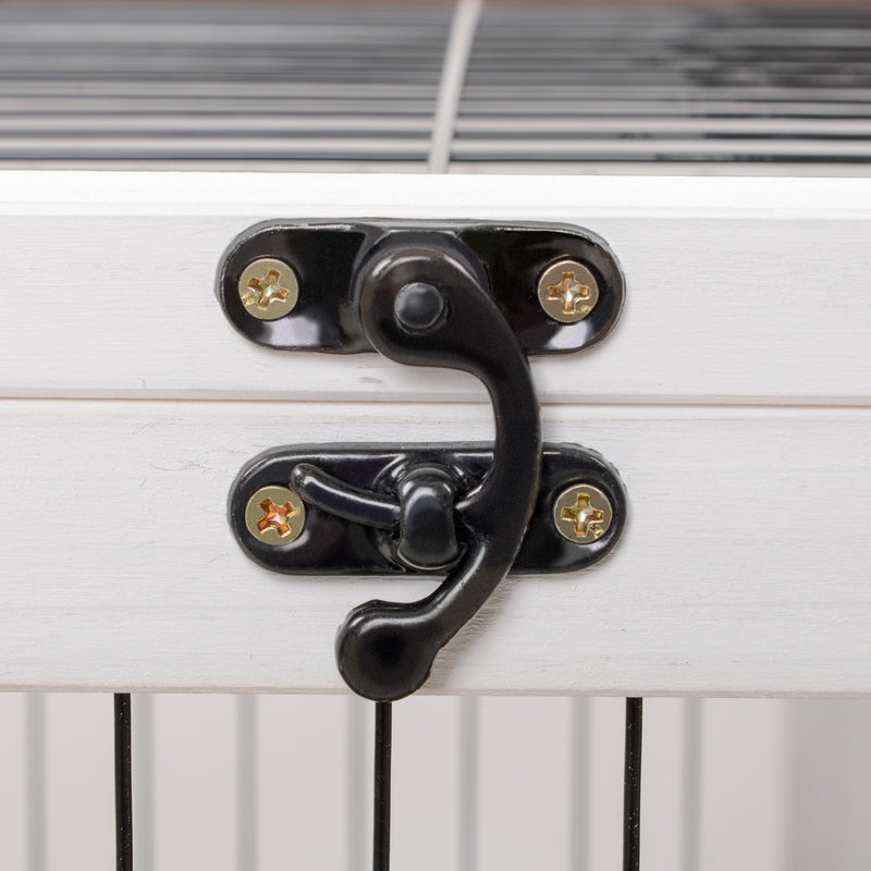 2 Tier Wooden Guinea Pig Hutch with Enclosed Run Ideal for Outdoor Use Brown