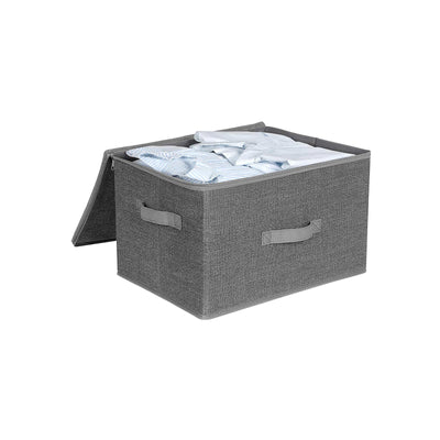 Foldable Fabric Storage Baskets Set of 3 with Handles for Shelves and Wardrobes by Songmics
