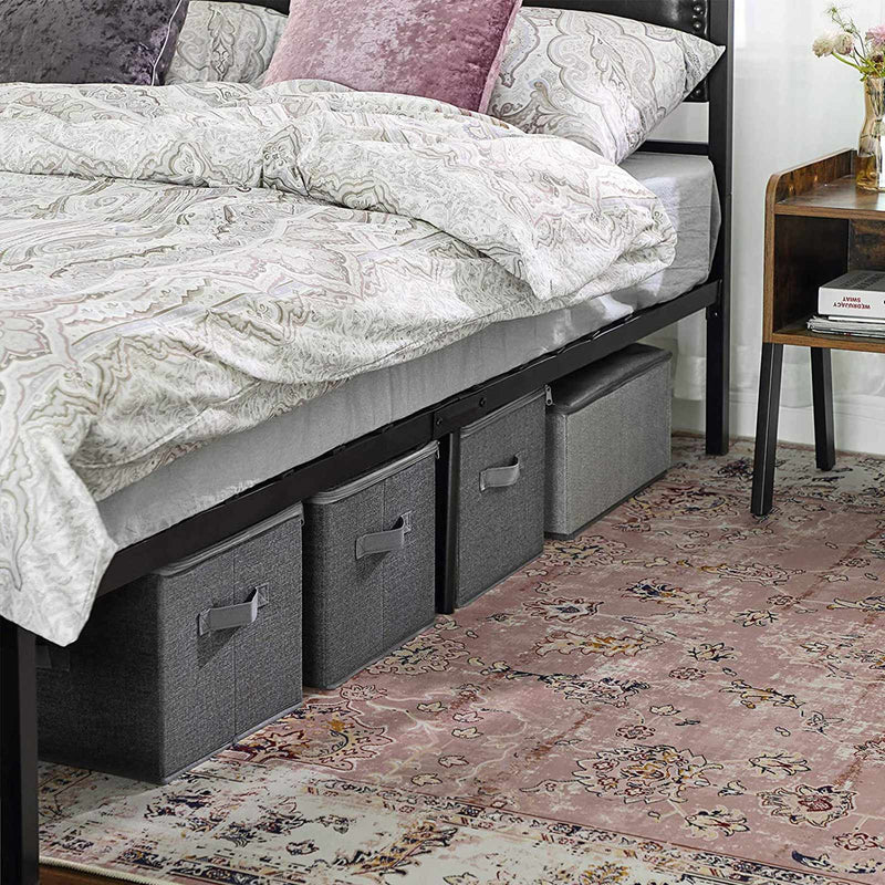 Foldable Fabric Storage Baskets Set of 3 with Handles for Shelves and Wardrobes by Songmics